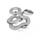 Snake going up and around a dagger tattoo design idea