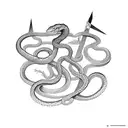 Snake going up and around a dagger tattoo design idea