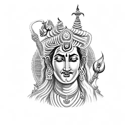 Shiva god  ,kedarnath temple location , varanasi location , tattoo design idea