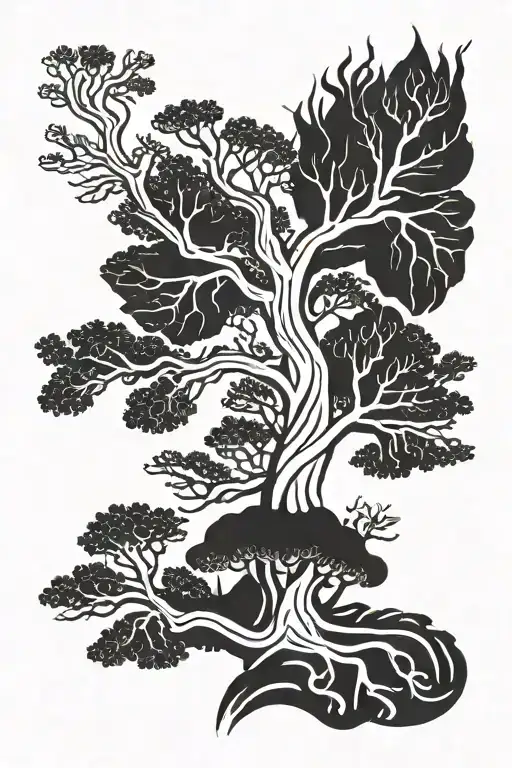Lebanese cedar tree tattoo design idea