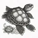 Shellback turtle with the words "Imperium Neptuni Regis" tattoo design idea