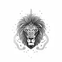 shield with lion tattoo design idea