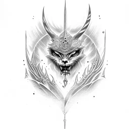 Espada de dos filos tattoo design idea