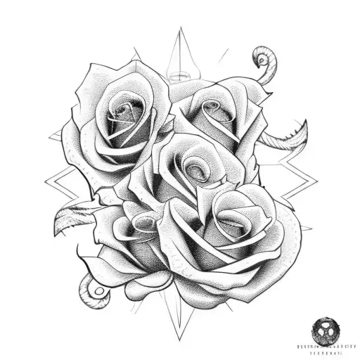 roses and anchor and 2 clock faces half sleeve tattoo design idea