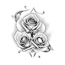 roses and anchor and 2 clock faces tattoo design idea