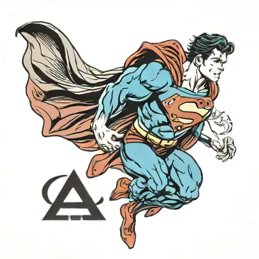 Superman comic book style tattoo design idea