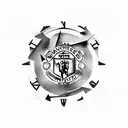 Manchester United Munich clock tattoo design idea