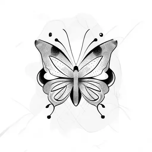 Butterfly trampstamp tattoo design idea