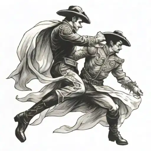 spanish matador dueling tattoo design idea