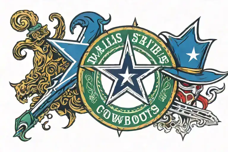 Dallas cowboys Dallas mavericks Dallas stars Texas rangers  tattoo design idea