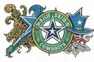 Dallas cowboys Dallas mavericks Dallas stars Texas rangers  tattoo design idea