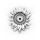 sunflower with smiley face  tattoo design idea
