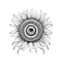 sunflower with smiley face  tattoo design idea