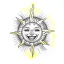 sun with smiley face  tattoo design idea