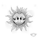 sun with smiley face  tattoo design idea