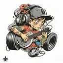 son,music, athletic  tattoo design idea