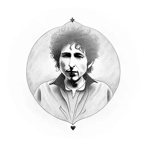 bob dylan jack of hearts with guitar tattoo design idea