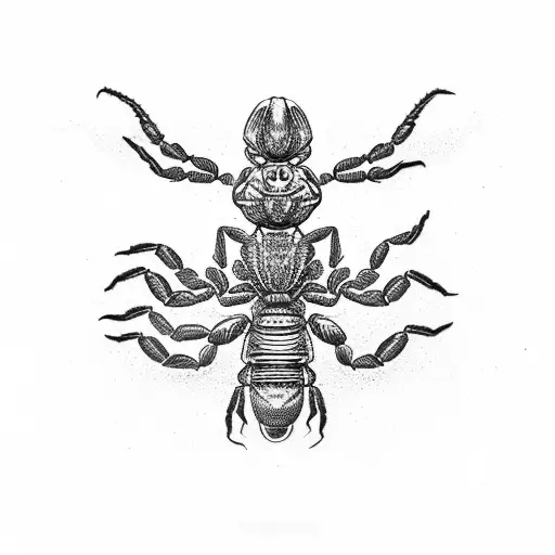 A powerful scorpion surrounded by delicate black-grey shading tattoo design idea