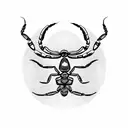 A powerful scorpion surrounded by delicate black-grey shading tattoo design idea