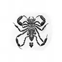 A powerful scorpion surrounded by delicate black-grey shading tattoo design idea