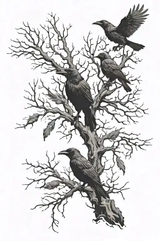 Dead Tree Crows tattoo design idea