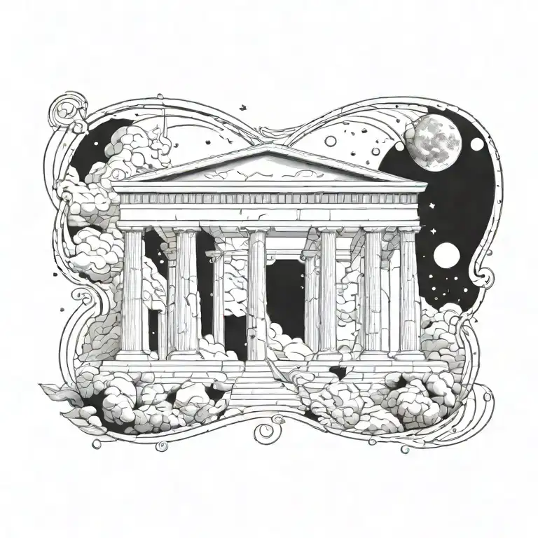 Greece Space tattoo design idea