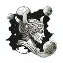 Ancient Greece and Space tattoo design idea