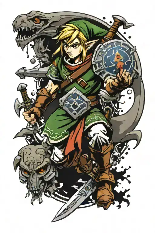 legend of Zelda Ocarina of Time tattoo design idea