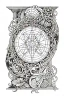 abstraction leonardo da vinci tattoo design idea