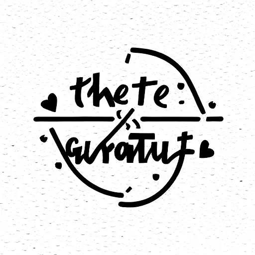 the word gratitude with parts missing tattoo design idea