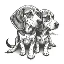 two beagles tattoo design idea