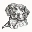 two beagles tattoo design idea