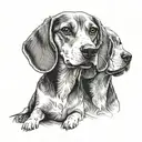 two beagles tattoo design idea