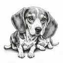 two beagles tattoo design idea