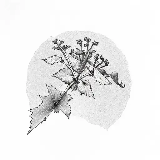 wildflowers with Ivy leaves tattoo design idea