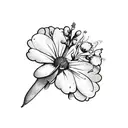 bunch of wildflowers with some Ivy leaves tattoo design idea