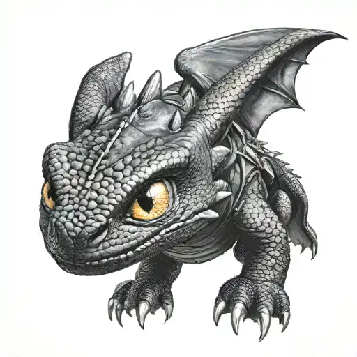 Toothless from How to train your dragon tattoo design idea
