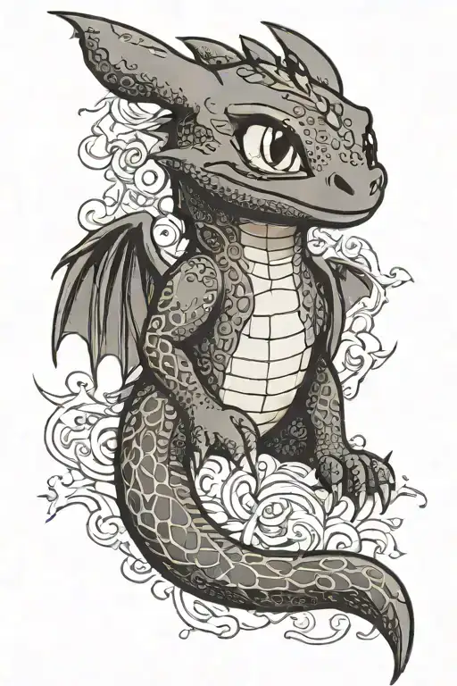 Toothless from How to train your dragon tattoo design idea