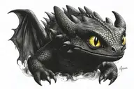 Toothless From How To Train Your Dragon Temporary Tattoo - BlackInk AI