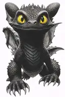 final form of  Toothless from How to train your dragon tattoo design idea