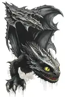 final form of  Toothless from How to train your dragon tattoo design idea