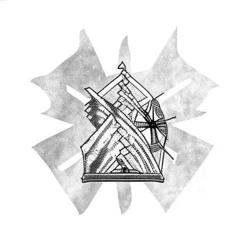 Hawaii, palm tree, Dutch windmill, Canada flag, RN2T tattoo design idea