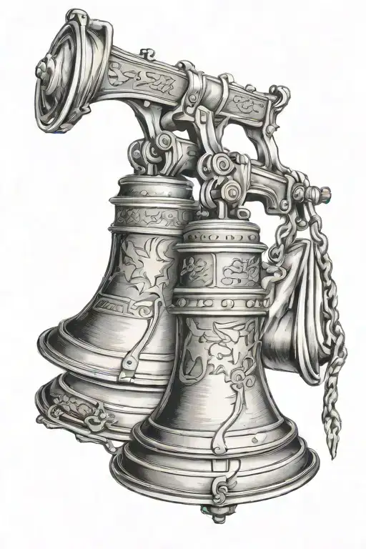 liberty bell Independence Day America soldiers patriotic  tattoo design idea