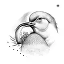 tattoo of a kiwi bird eating a Kiwi fruit tattoo design idea