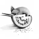 tattoo of a kiwi bird eating a Kiwi fruit tattoo design idea