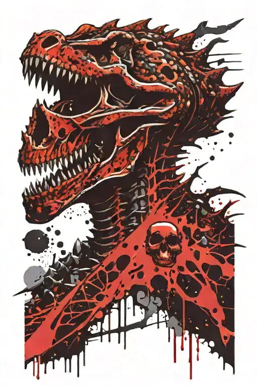 crocodile and skull tattoo design idea