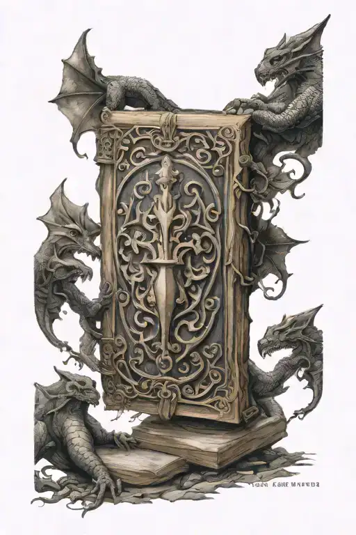 elder scrolls book tattoo design idea
