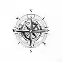 compass with broken clack and hourglass tattoo design idea