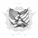 american flag sleeve tattoo design idea