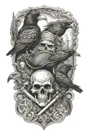 Pirates and ravens  tattoo design idea